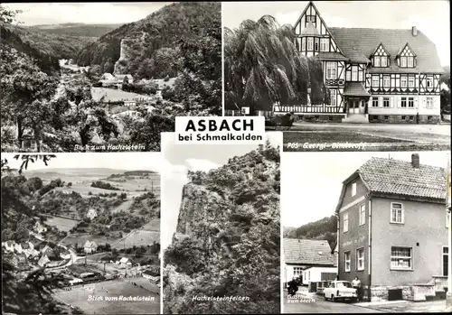 Ak Asbach Schmalkalden im Thüringer Wald, Hachelstein Felsen, Gasthaus zum Stern