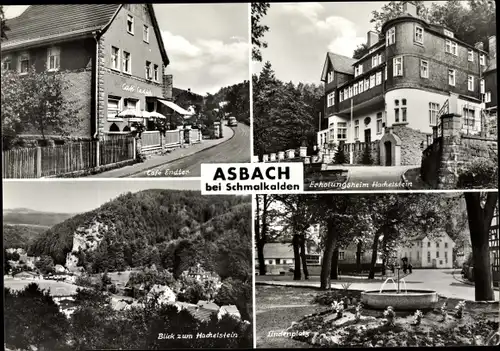 Ak Asbach Schmalkalden im Thüringer Wald, Erholungsheim Hachelstein, Lindenplatz, Hachelstein