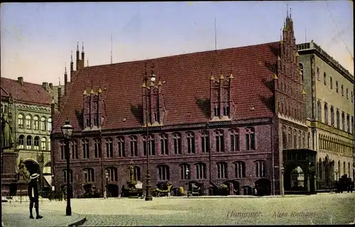 Ak Hannover in Niedersachsen, Altes Rathaus, Denkmal