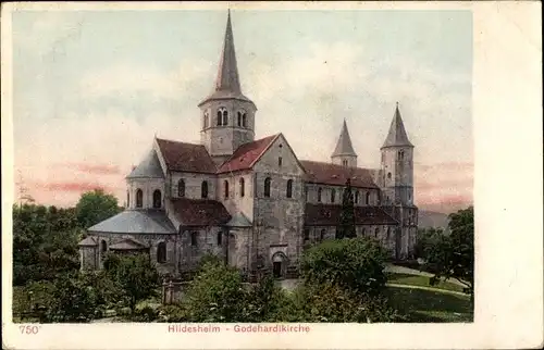 Ak Hildesheim in Niedersachsen, Godehardikirche