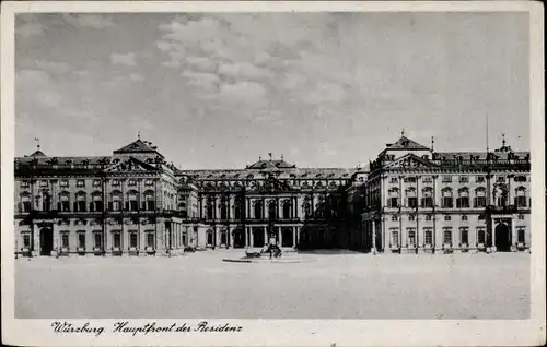 Ak Würzburg am Main Unterfranken, Hauptfront der Residenz