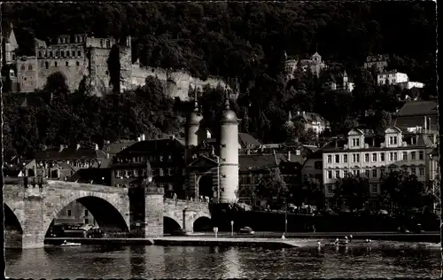 Ak Heidelberg am Neckar, Hotel Holländer Hof, An der Alten Brücke, Fluss