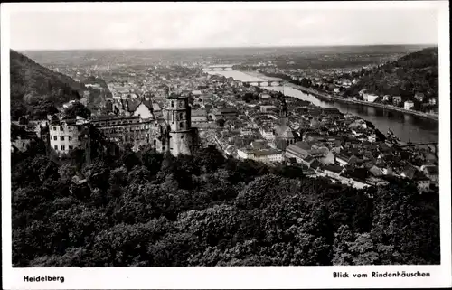 Ak Heidelberg am Neckar, Panorama, Blick vom Rindenhäuschen
