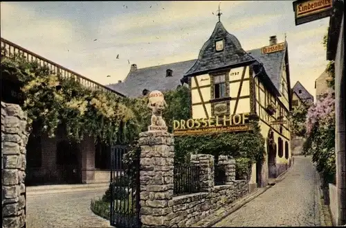 Ak Rüdesheim am Rhein, Drosselgasse mir Drosselhof