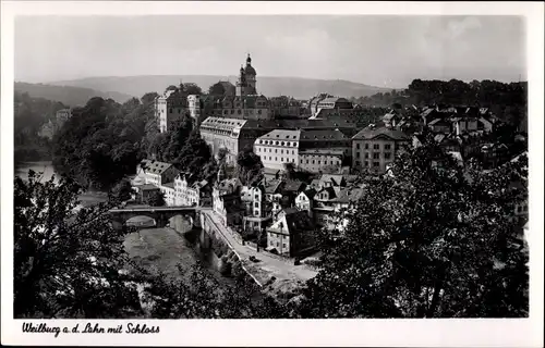 Ak Weilburg an der Lahn Hessen, Panorama mit Schloß