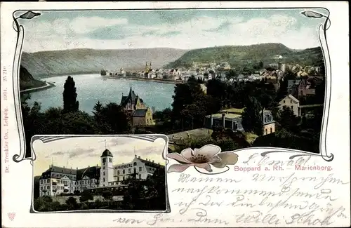 Ak Boppard Rhein, Blick auf den Ort mit Marienberg, Panorama