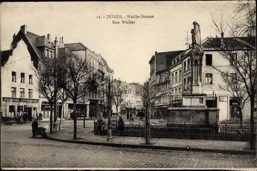 Ak Düren im Rheinland, Weiller Straße, Denkmal