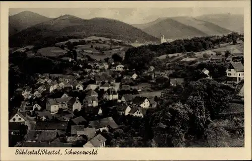 Ak Bühlertal im Schwarzwald, Obertal, Vogelperspektive Ort und Kirche