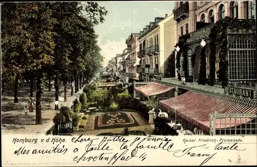 Ak Bad Homburg vor der Höhe Hessen, Kaiser Friedrich Promenade