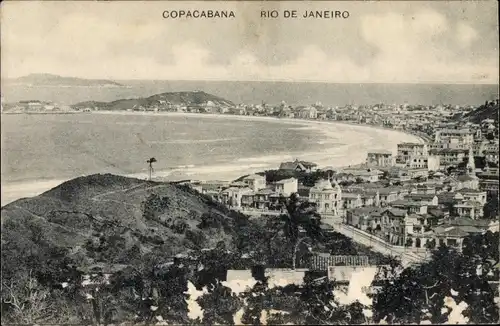 Ak Copacabana Rio de Janeiro Brasilien, Panorama