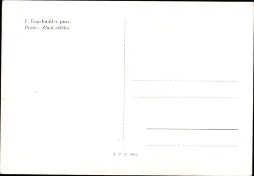 Künstler Ak Engelmüller, Ferd., Praha Prag, Zlata ulicka, Straßenpartie