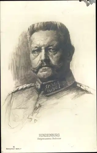 Künstler Ak Generalfeldmarschall Paul von Hindenburg