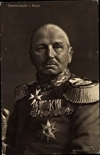 Ak Generaloberst Alexander von Kluck, Portrait in Uniform, Orden