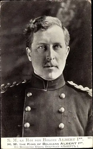 Ak König Albert I. von Belgien, Portrait