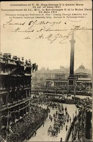 Ak Coronation of T. M. King George V and Queen Mary, 1911