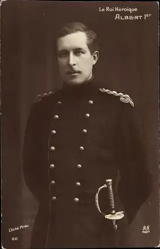 Ak König Albert von Belgien, Portrait in Uniform, Roi Albert de Belgique