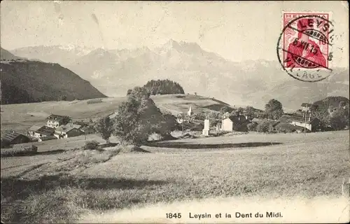 Ak Leysin Kanton Waadt, Ortsansicht mit Dent du Midi