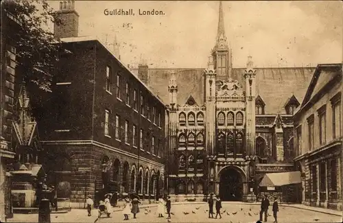 Ak London City England, Guildhall, Außenansicht