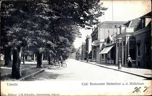 Ak Utrecht Niederlande, Café Restaurant Buitenlust a. d. Maliebaan