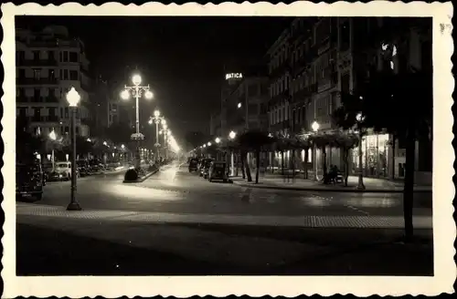 Ak San Sebastian Baskenland, Avenida de Espana, Nocturna