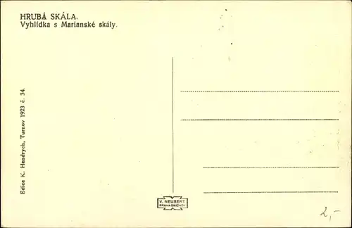 Ak Hrubá Skála Groß Skal Region Reichenberg, Vyhlidka s Marianske skaly, Felsen