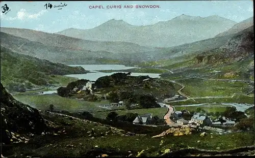 Ak Capel Curig Wales, Snowdon, Panorama