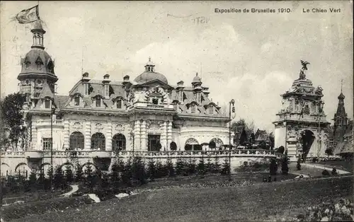 Ak Bruxelles Brüssel, Le Chien Vert, Exposition de Bruxelles 1910