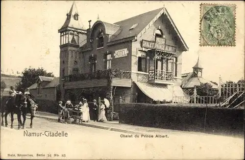 Ak Namur Wallonien, Namur-Citadelle, Chalet du Prince Albert, Pferd, Hotel
