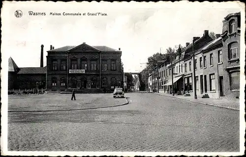 AK Wasmes Wallonien Hennegau, Maison Communale et Grand'Place, Platz