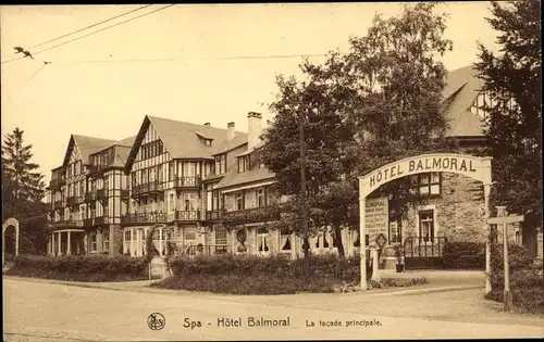 Ak Spa Wallonien Lüttich, Hotel Balmoral, La facade principale, Außenansicht