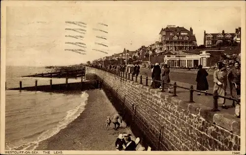 Ak Westcliff on Sea Southend on Sea Essex England, The Leas,  Promenade, Stadtansicht