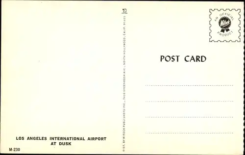 Ak Los Angeles Kalifornien USA, International Airport at Dusk, Flughafen, Nachtaufnahme
