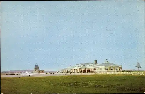 Ak Worcester Massachusetts USA, Municipal Airport, Flughafen, Terminal Building of colonial design