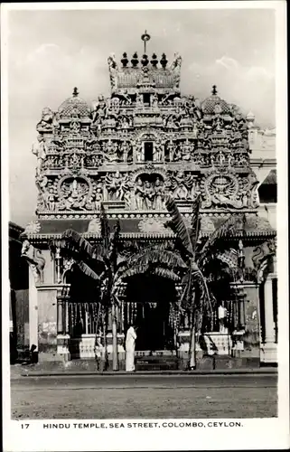 Ak Colombo Ceylon Sri Lanka, Hindu Temple, Sea Street, Tempel