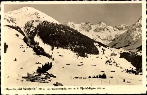 Ak Mittelberg im Kleinwalsertal Vorarlberg, Alpenkurhotel Walsertal, Gammerspitze, Winter