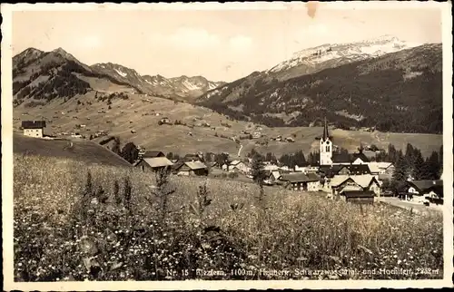Ak Riezlern Mittelberg im Kleinwalsertal Vorarlberg, Panorama, Schwarzwassertal, Hochifen