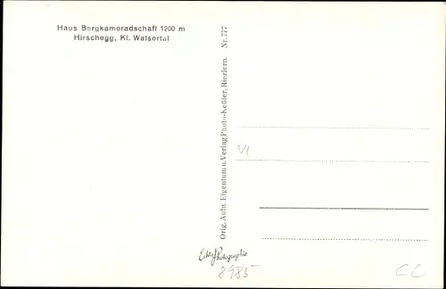 Ak Hirschegg Mittelberg im Kleinwalsertal Vorarlberg, haus Bergkameradschaft, Schnee