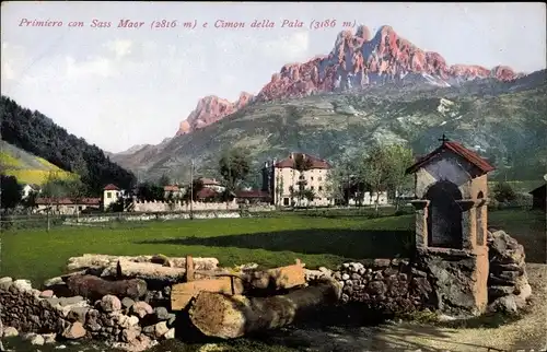 Ak Dolomiten Veneto Italien, Primiero von Sass Maor e Cimon della Pala