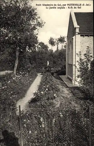 Ak Motteville Seine-Maritime, Petit Seminaire du Gal, Le Jardin anglais, Garten