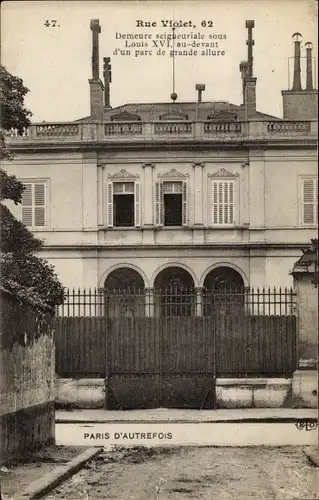 Ak Paris XV., Demeure seigneuriale sous Louis XVI., au devant d'un parc de grande allure