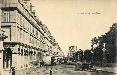 Ak Paris I Louvre, Rue de Rivoli