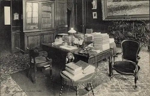 Ak Paris IV, Hôtel de Ville, Bureau du Directeur du Conseil Municipal