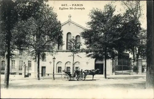 Ak Paris XI, Église St. Joseph, Kutsche