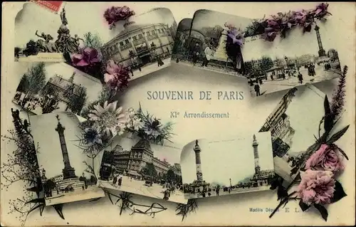 Ak Paris XI, Denkmäler, Straßenpartien, Gebäude