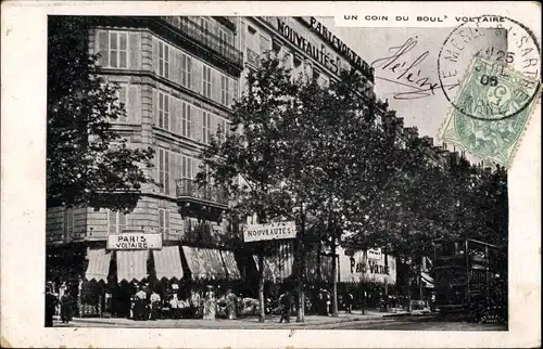 Ak Paris XI., un coin du Boulevard Voltaire