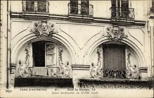 Ak Paris V, Rue la Harpe, Jolies Archivoltes du XVIII siecle