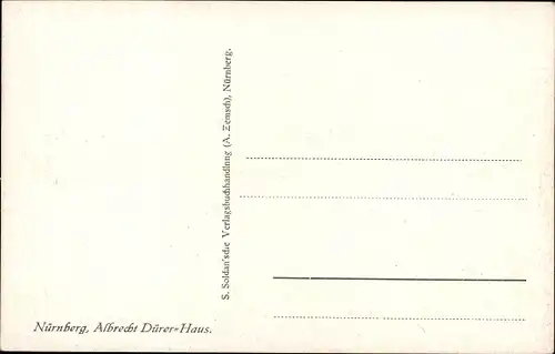 Künstler Ak Sollmann, Nürnberg Mittelfranken, Blick auf das Albrecht Dürerhaus, Kutsche