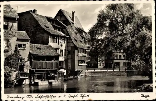 Ak Nürnberg in Mittelfranken, Alte Fischerhäuser, Insel Schütt