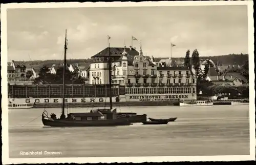 Ak Bad Godesberg Bonn Rhein, Rheinhotel Dreesen, Blick vom Rhein, Schiffe