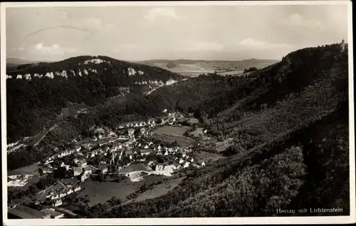 Ak Honau Lichtenstein in Baden Württemberg, Honau mit Lichtenstein